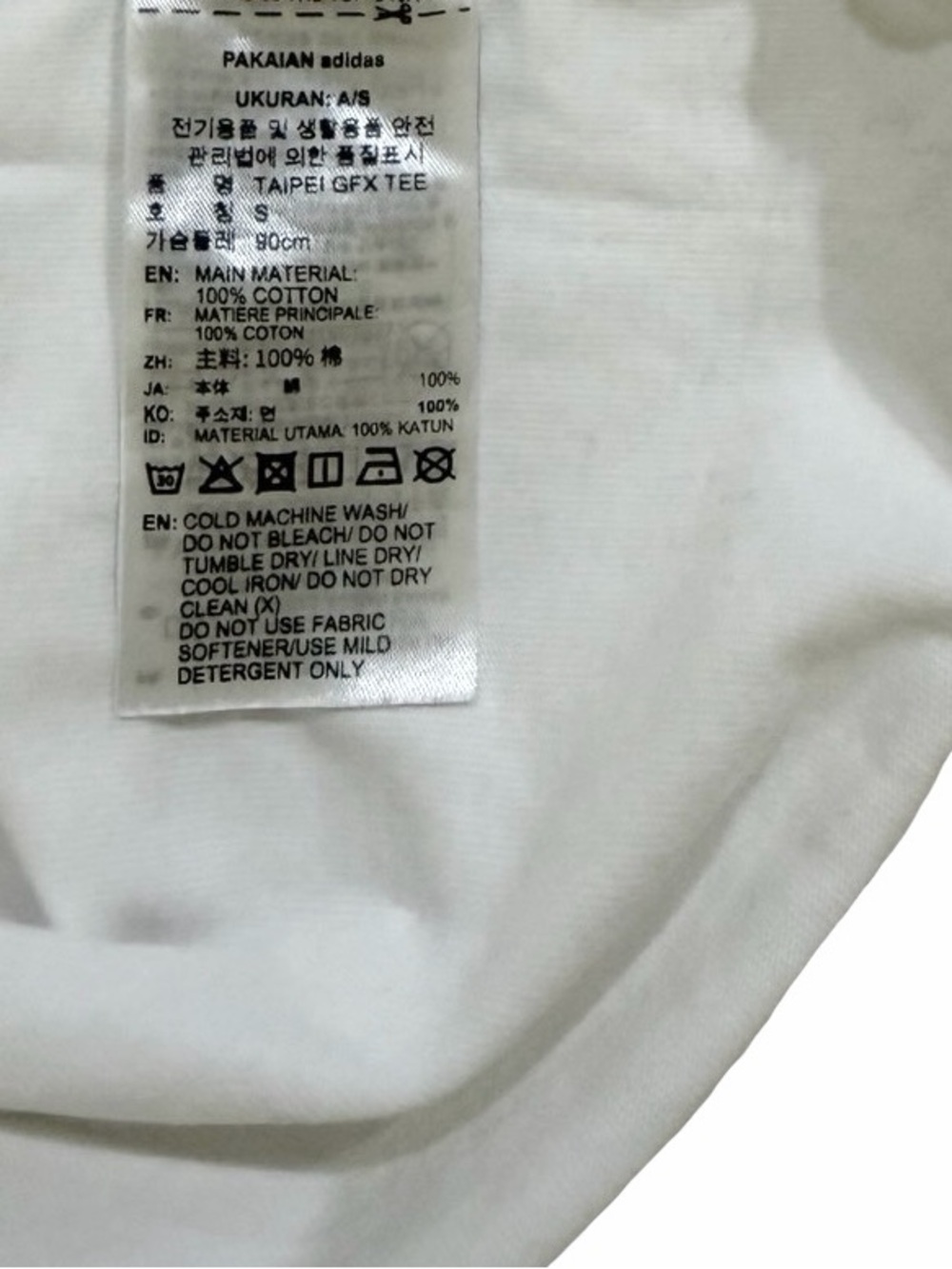 Adidas Taipei Gfx Tee KF2470 Men T-shirt Size Small White - Picture 3 of 5